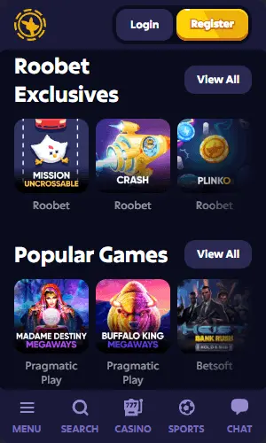 Roobet Casino on Mobile 